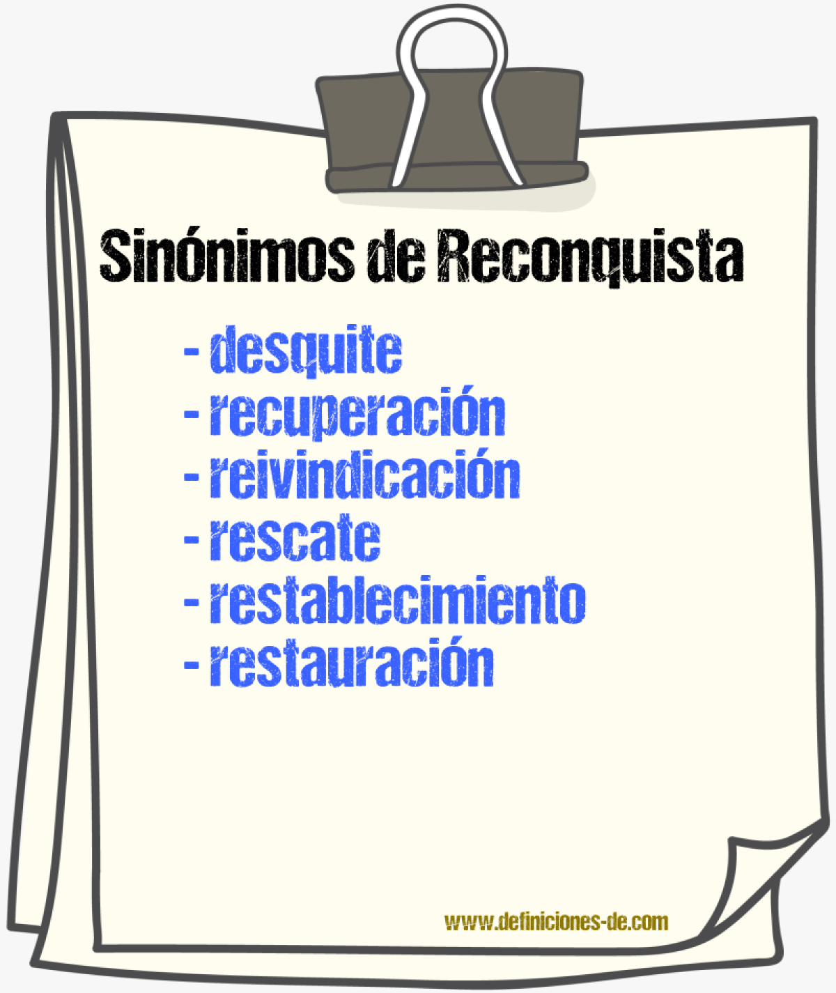 Sinnimos de reconquista