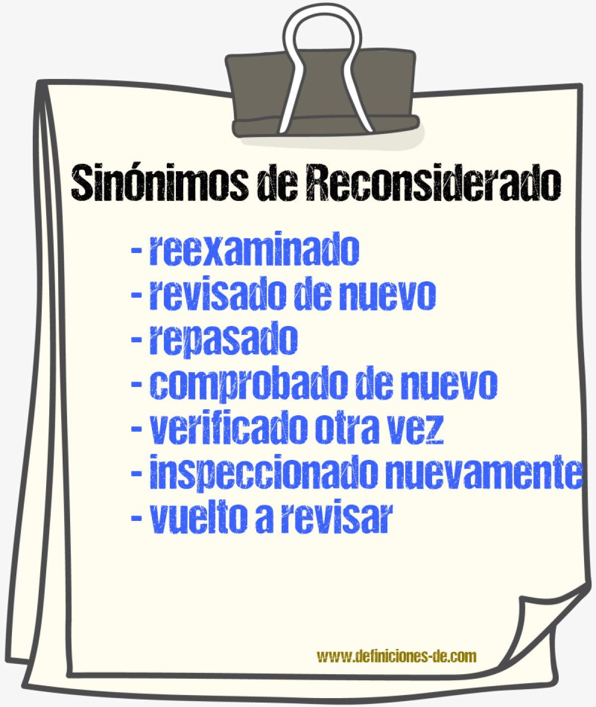Sinónimos de reconsiderado