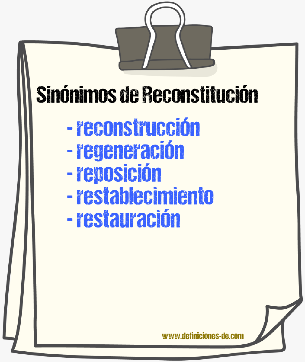 Sinnimos de reconstitucin