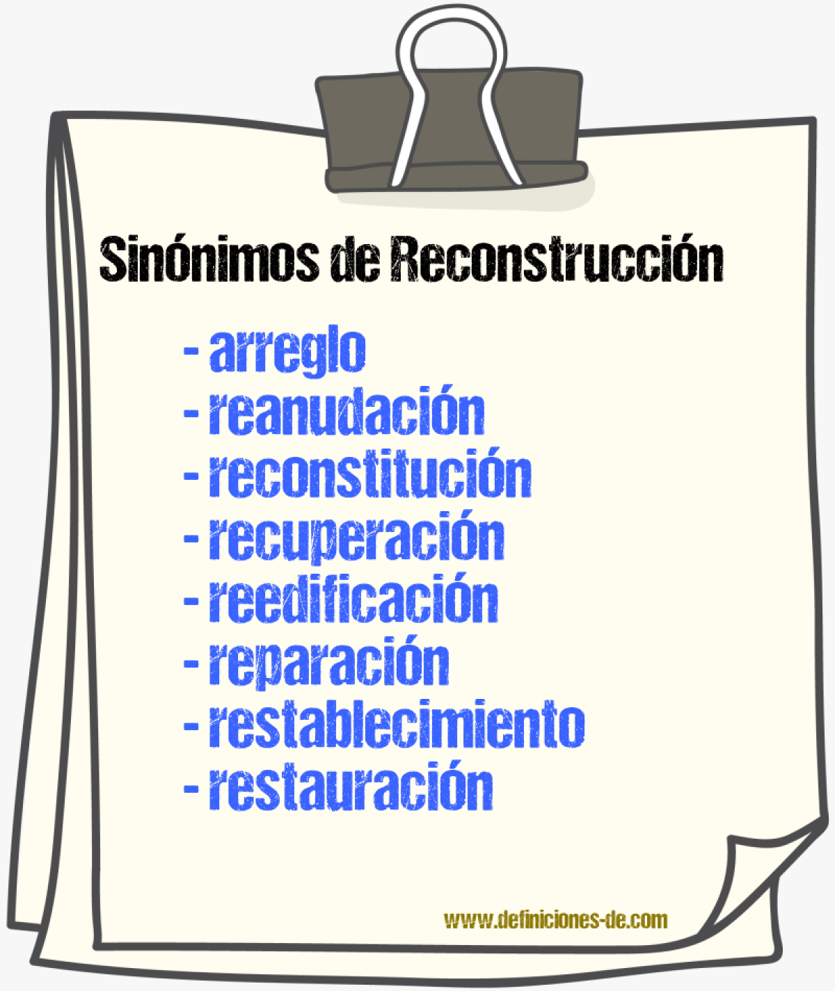 Sinónimos de reconstrucción