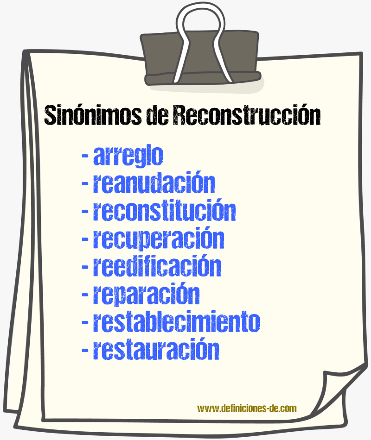 Sinnimos de reconstruccin