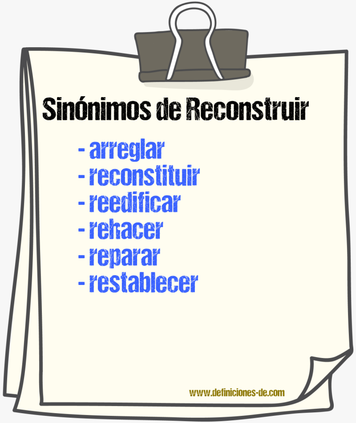 Sinnimos de reconstruir