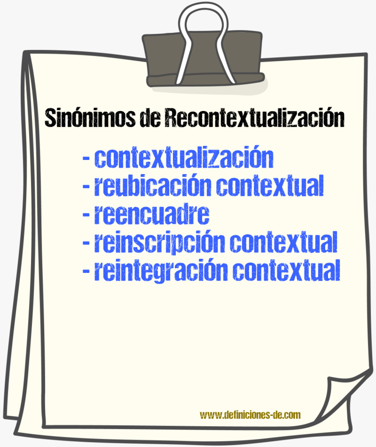 Sinónimos de recontextualización