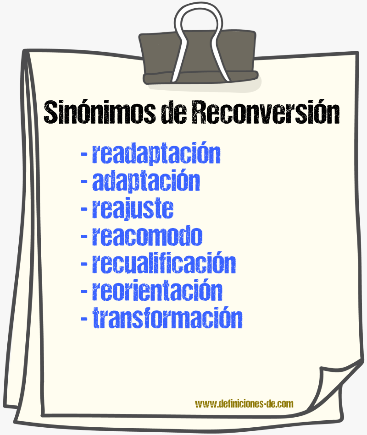 Sinónimos de reconversión