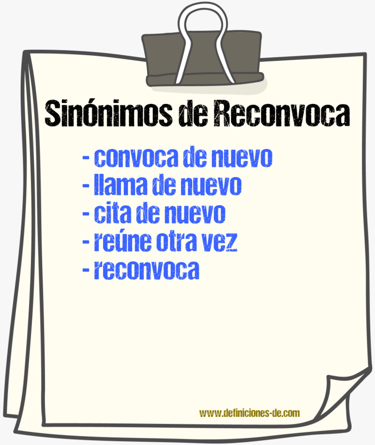Sinónimos de reconvoca