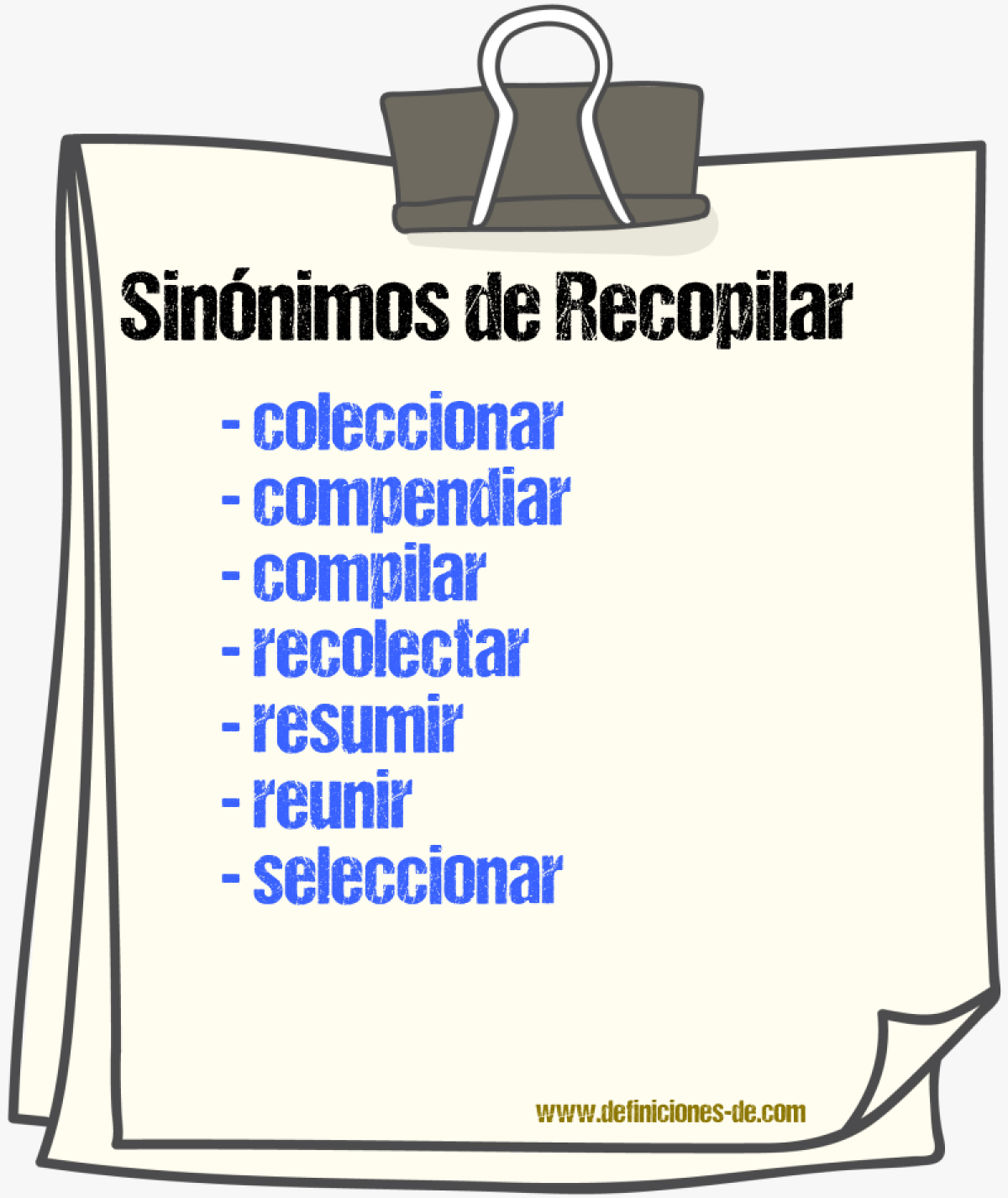 Sinnimos de recopilar