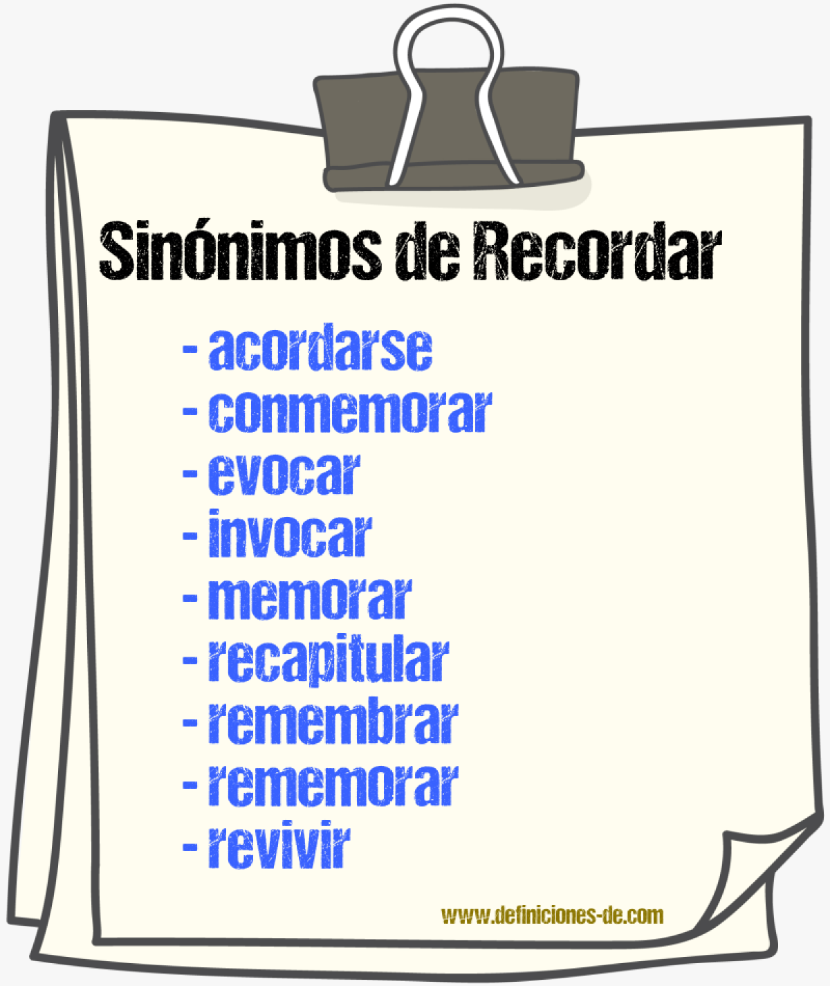 Sinnimos de recordar