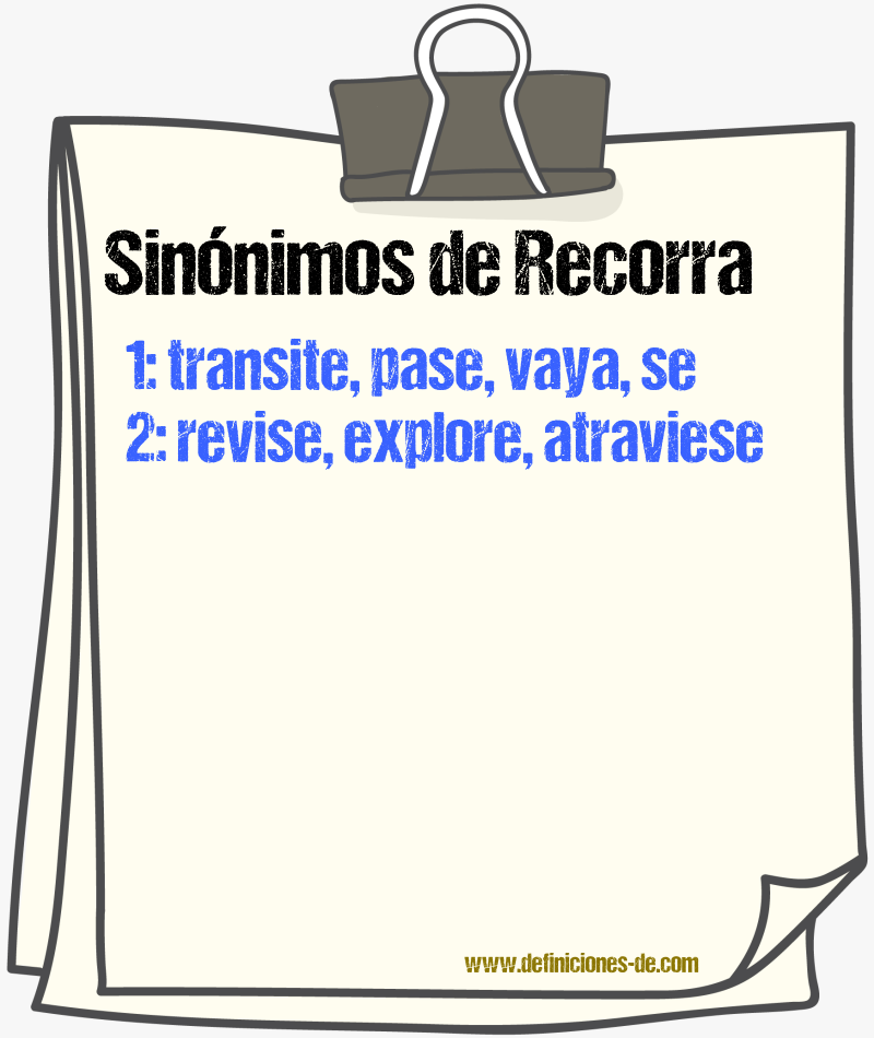 Sinónimos de recorra