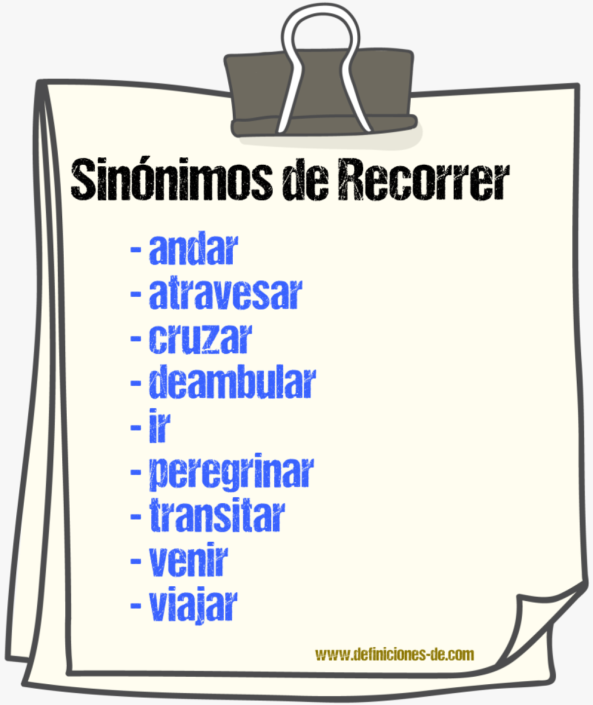 Sinnimos de recorrer