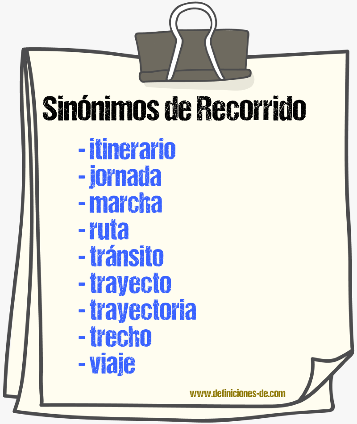 Sinnimos de recorrido