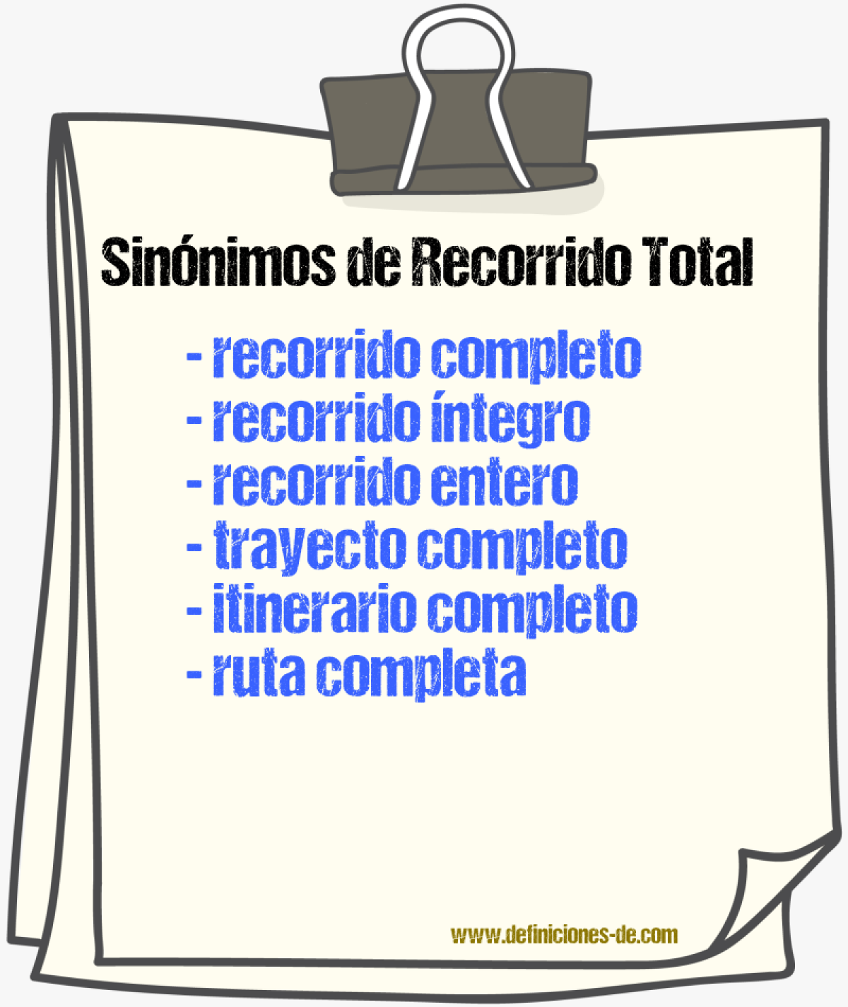 Sinónimos de recorrido total