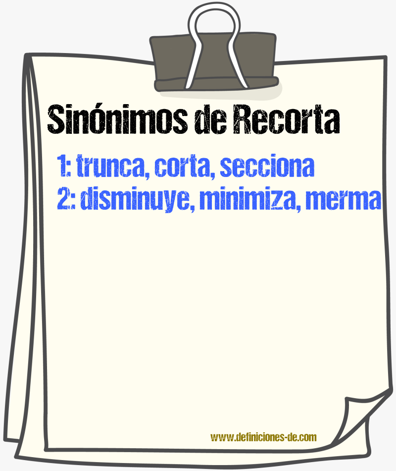 Sinónimos de recorta