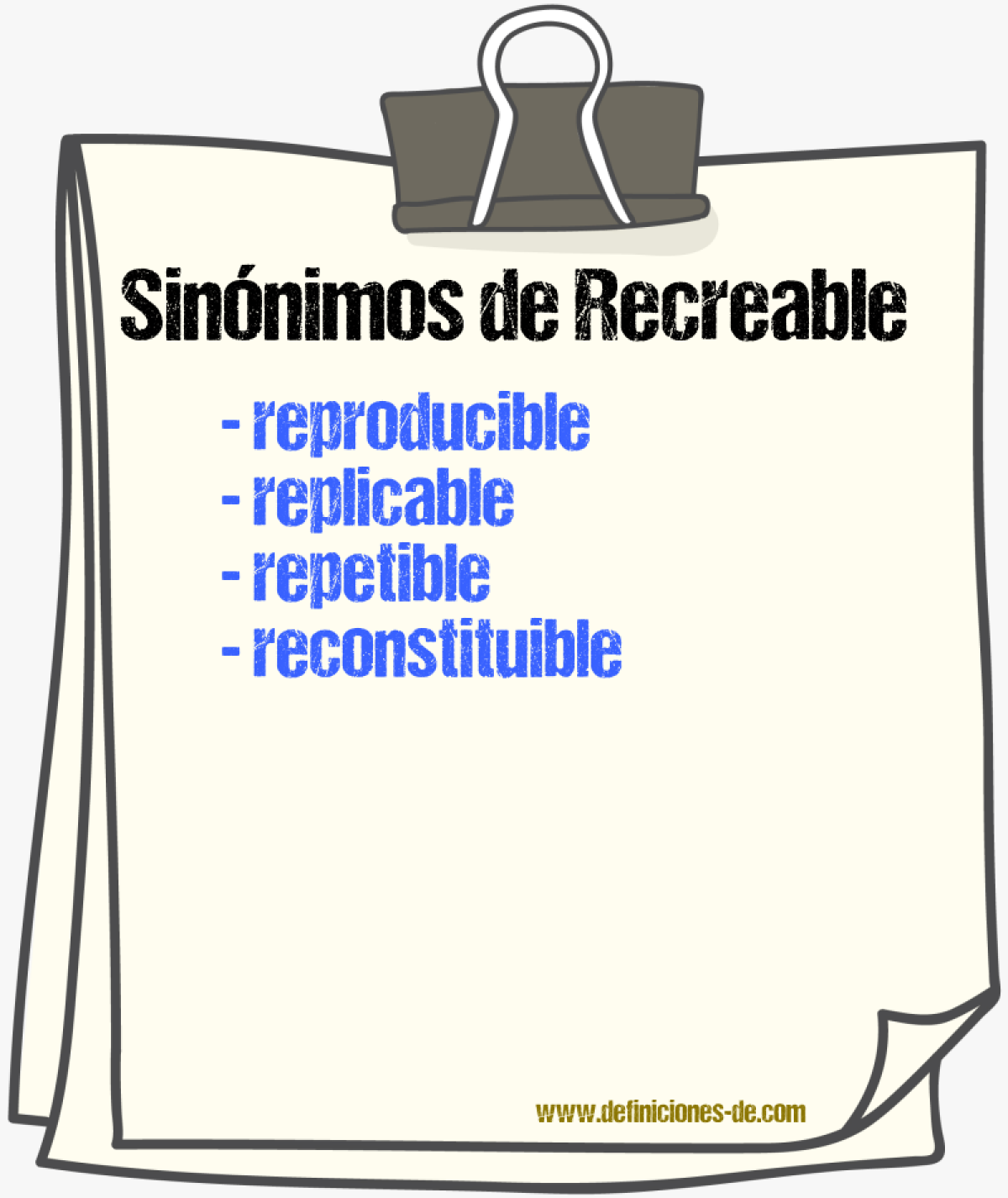 Sinónimos de recreable
