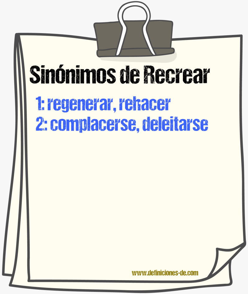 Sinnimos de recrear