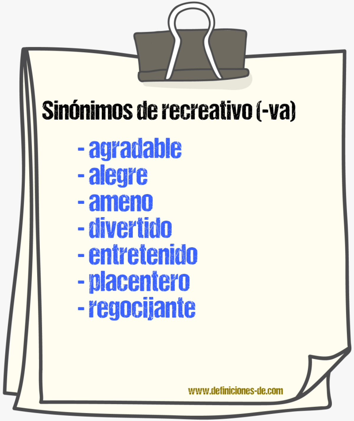 Sinnimos de recreativo