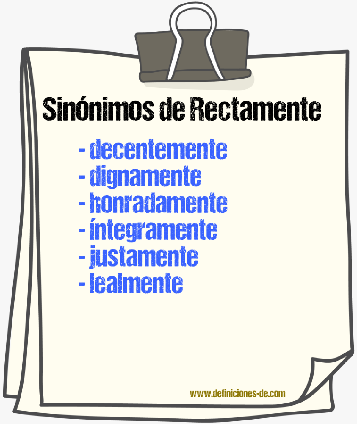 Sinnimos de rectamente