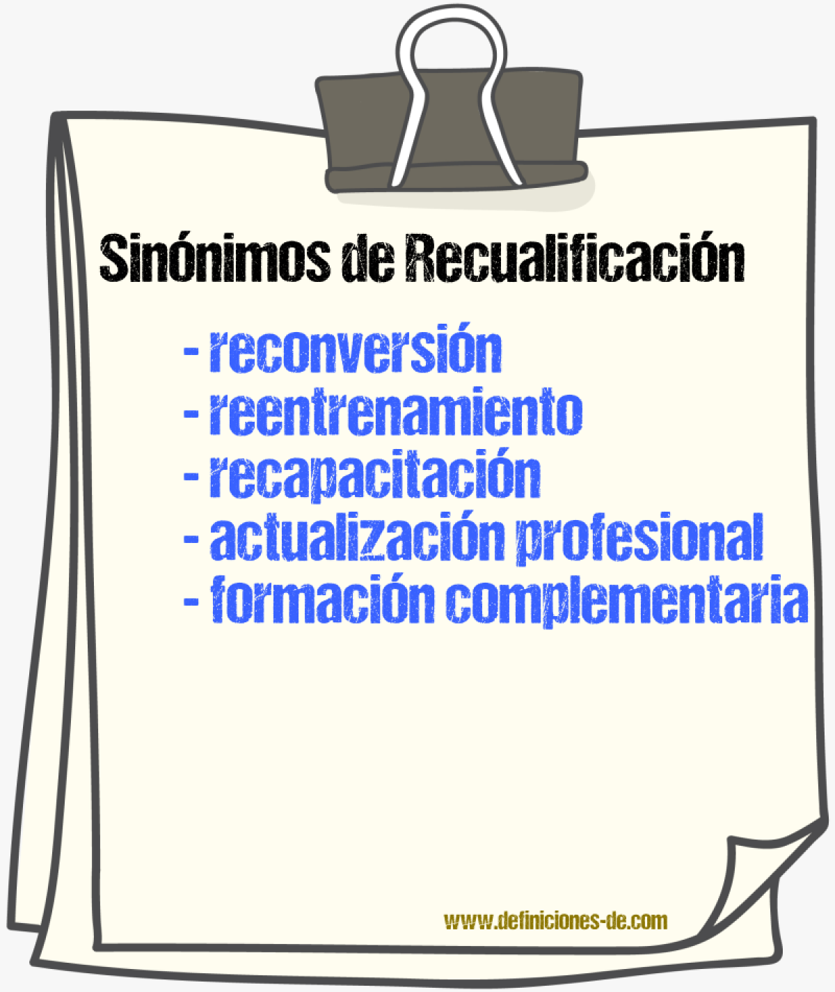 Sinónimos de recualificación