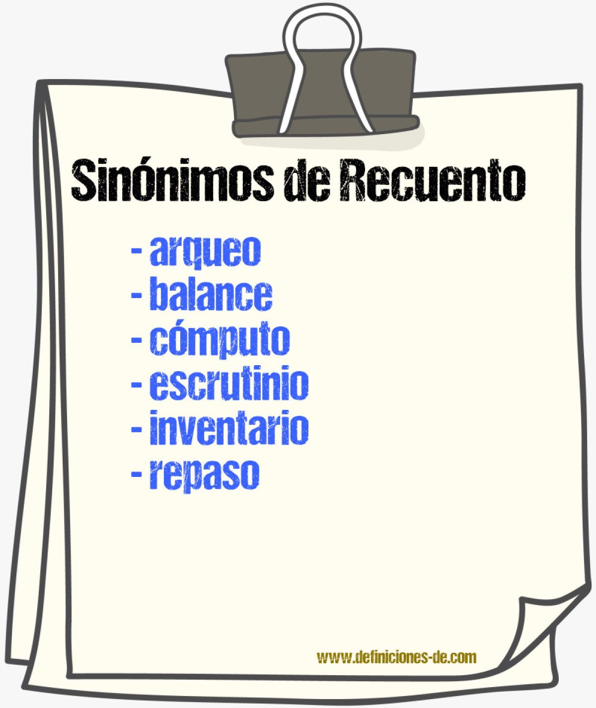 Sinnimos de recuento