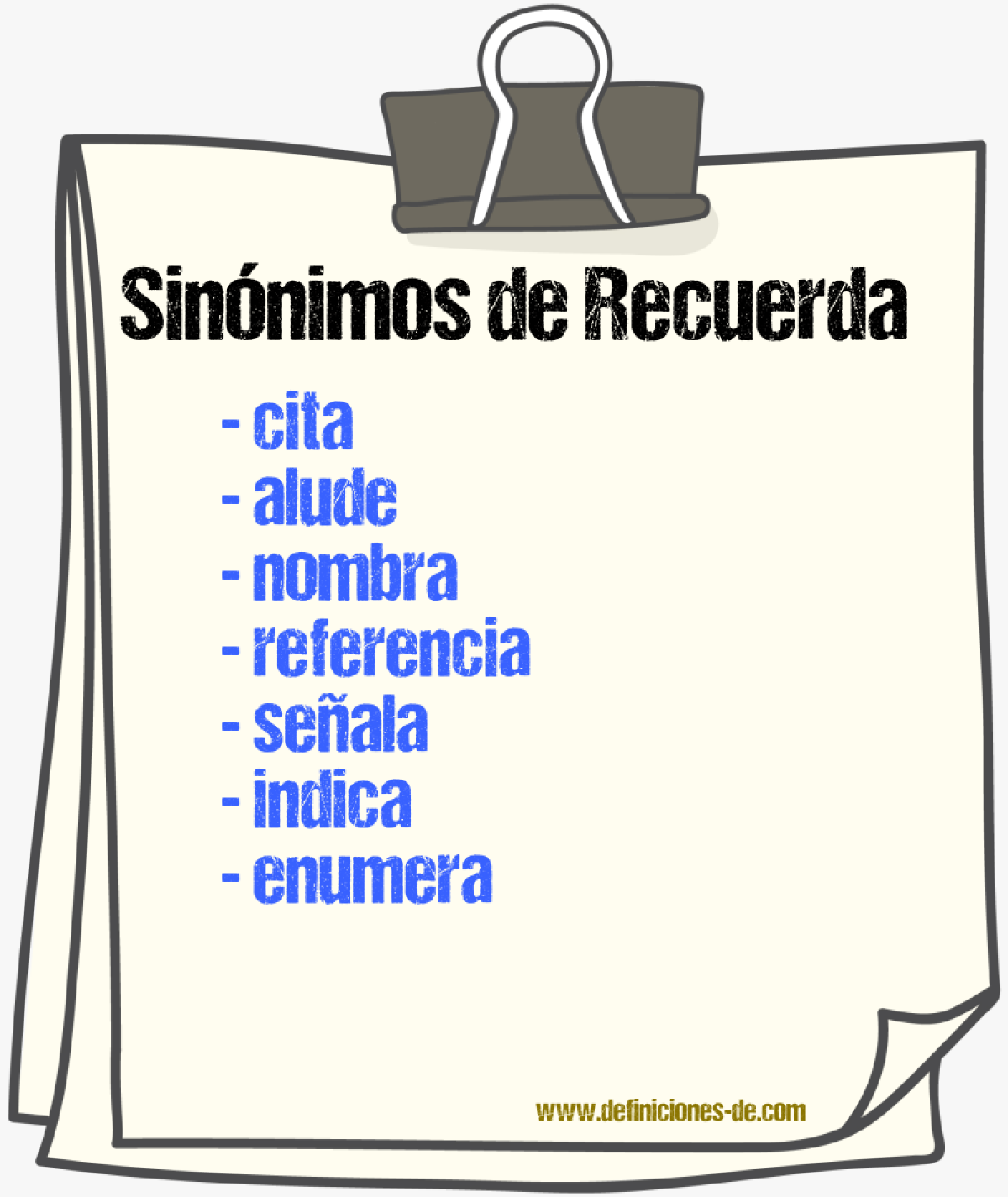 Sinónimos de recuerda