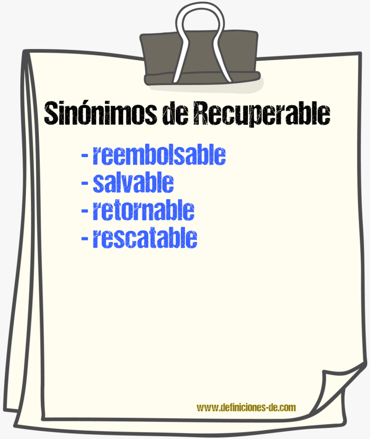 Sinnimos de recuperable