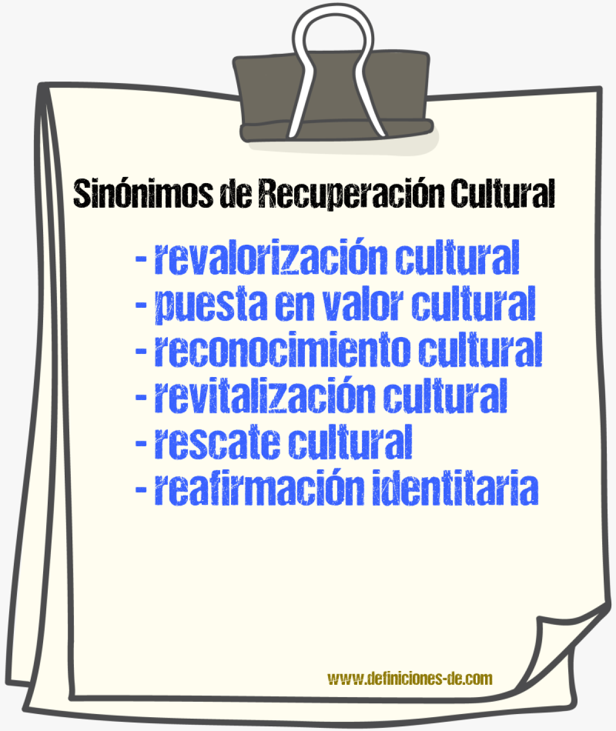 Sinónimos de recuperación cultural
