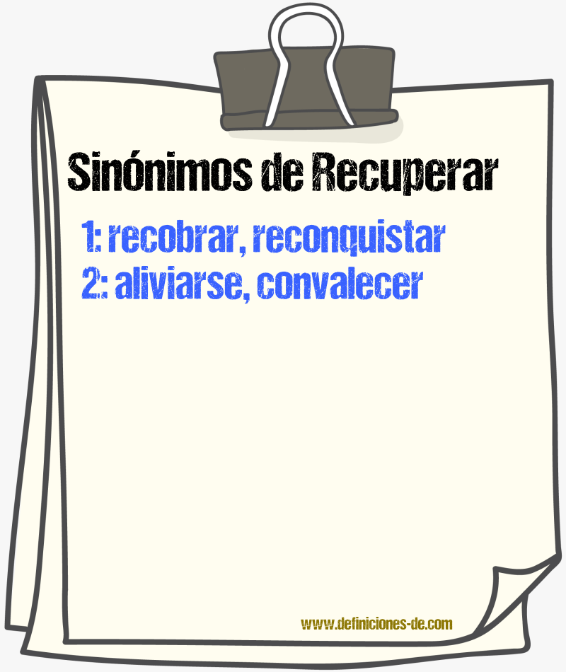 Sinnimos de recuperar