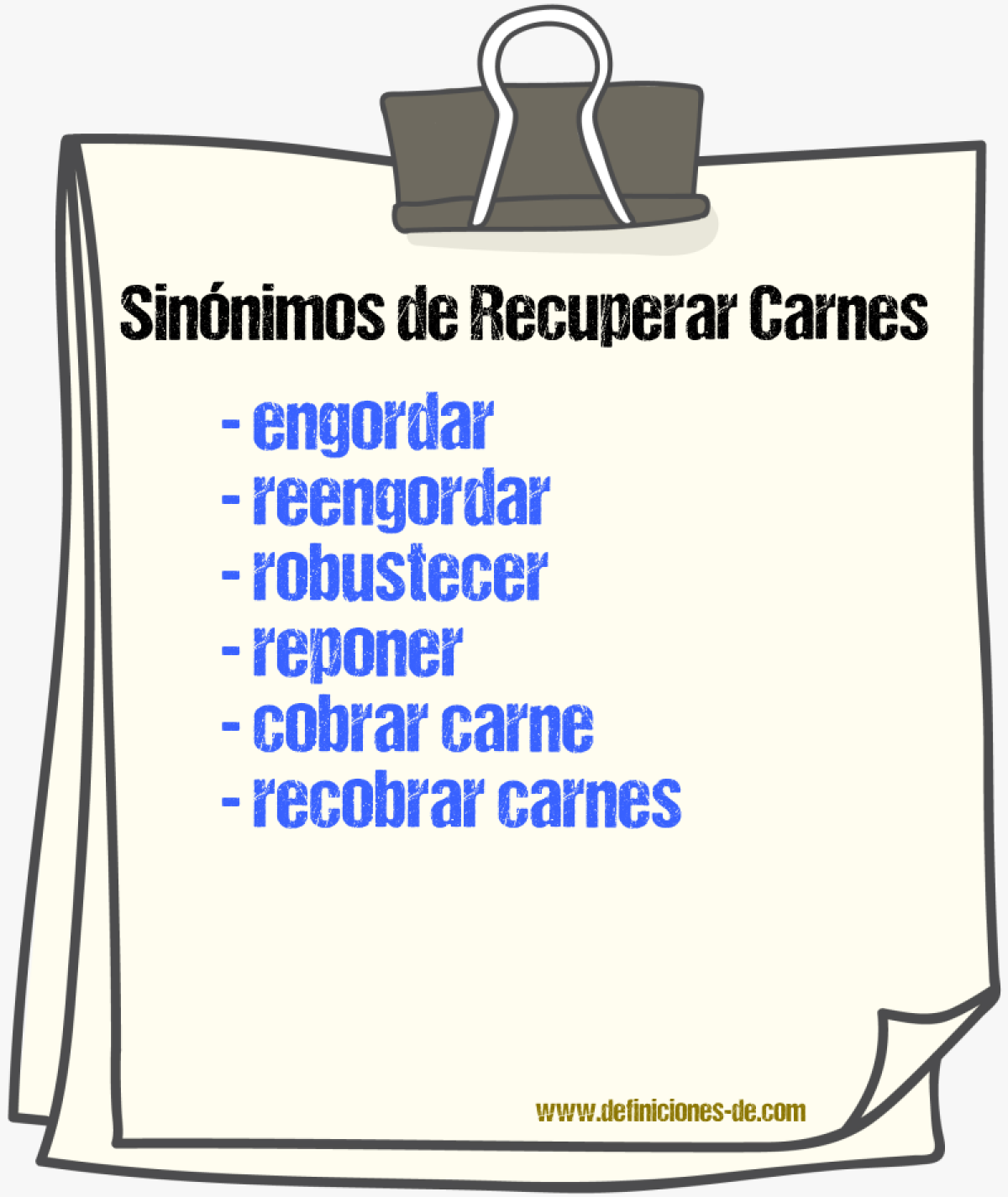 Sinónimos de recuperar carnes