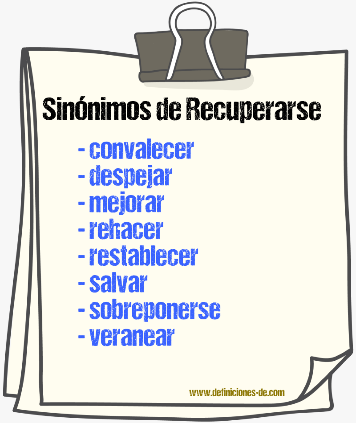 Sinnimos de recuperarse