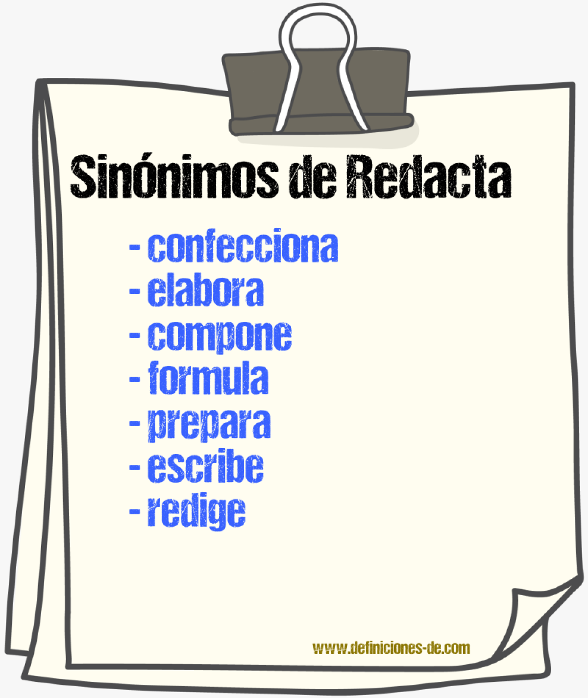 Sinónimos de redacta
