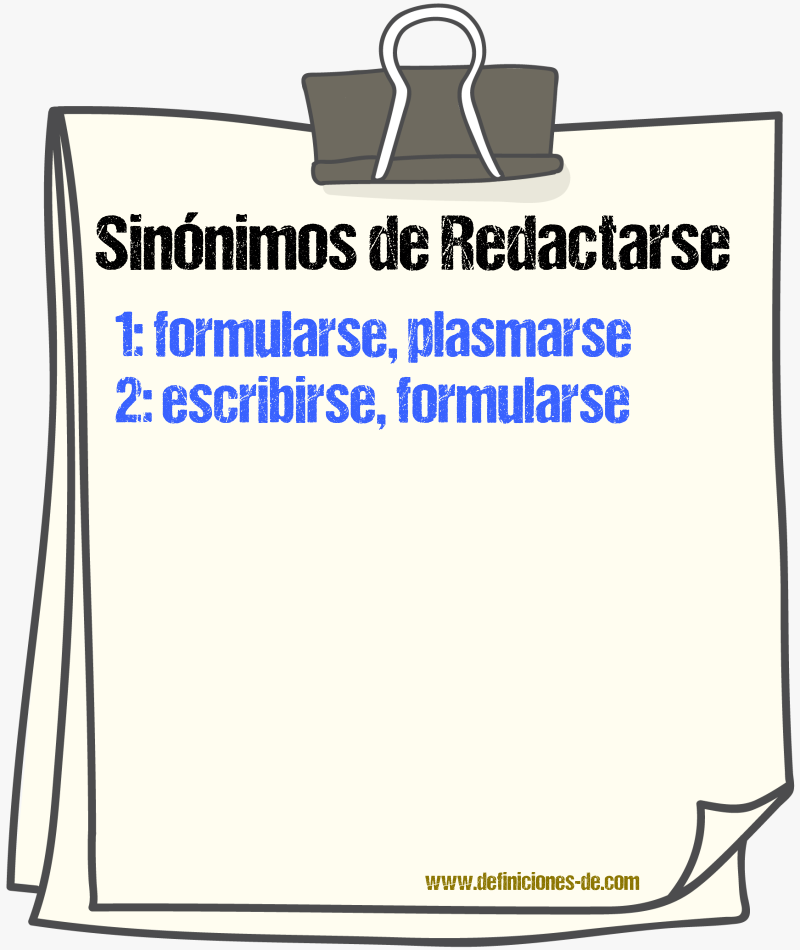 Sinónimos de redactarse