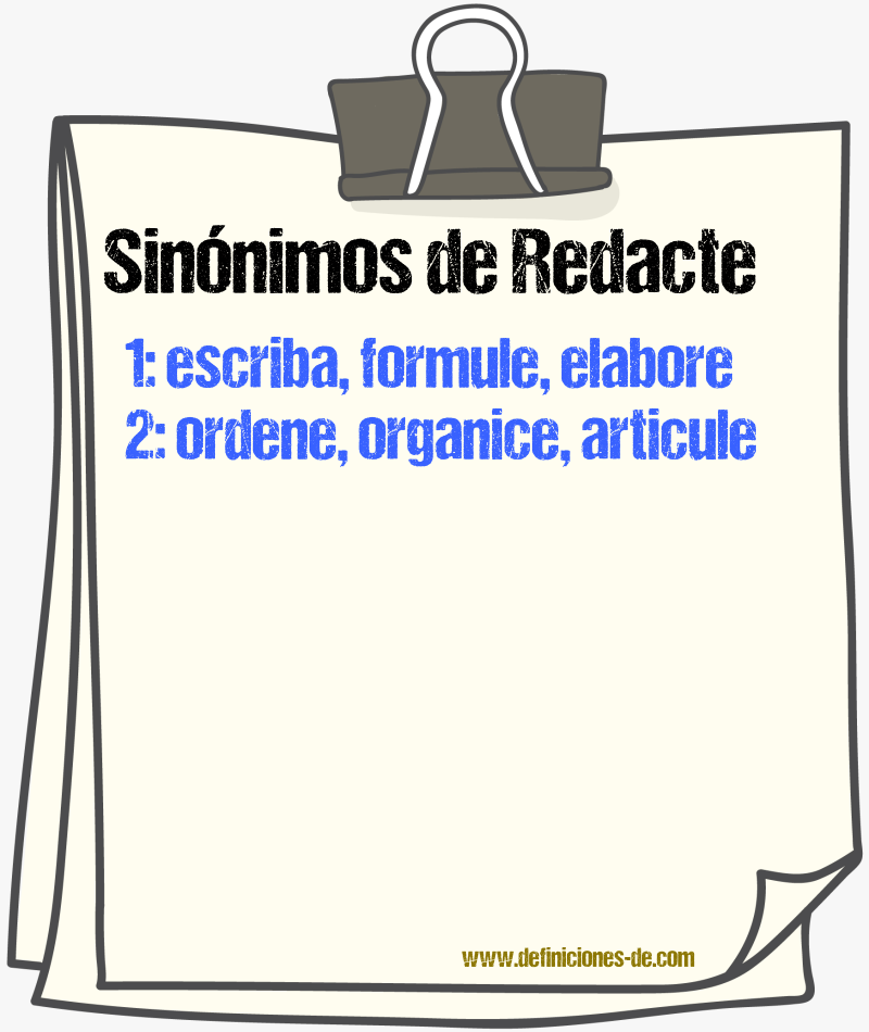 Sinónimos de redacte