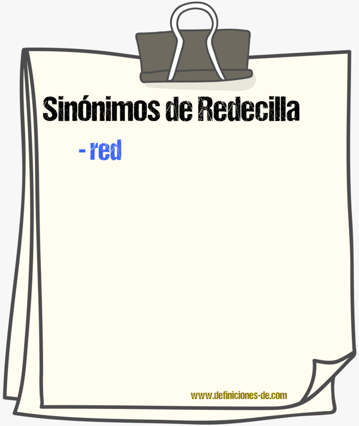 Sinnimos de redecilla