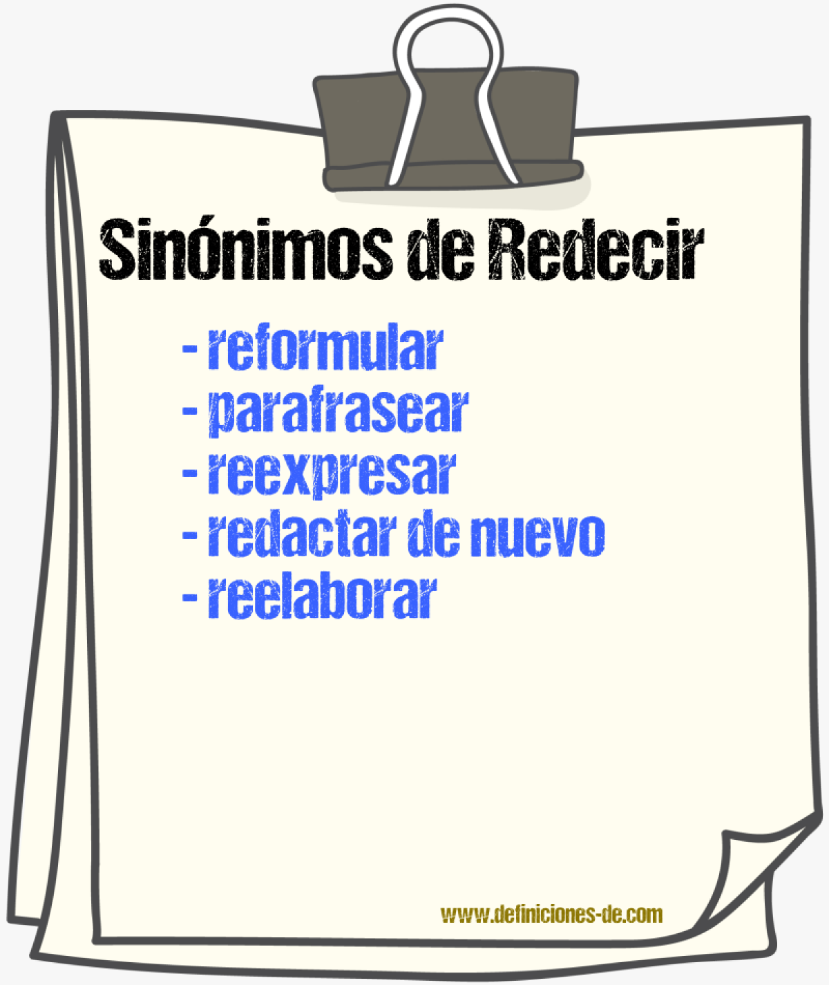 Sinónimos de redecir