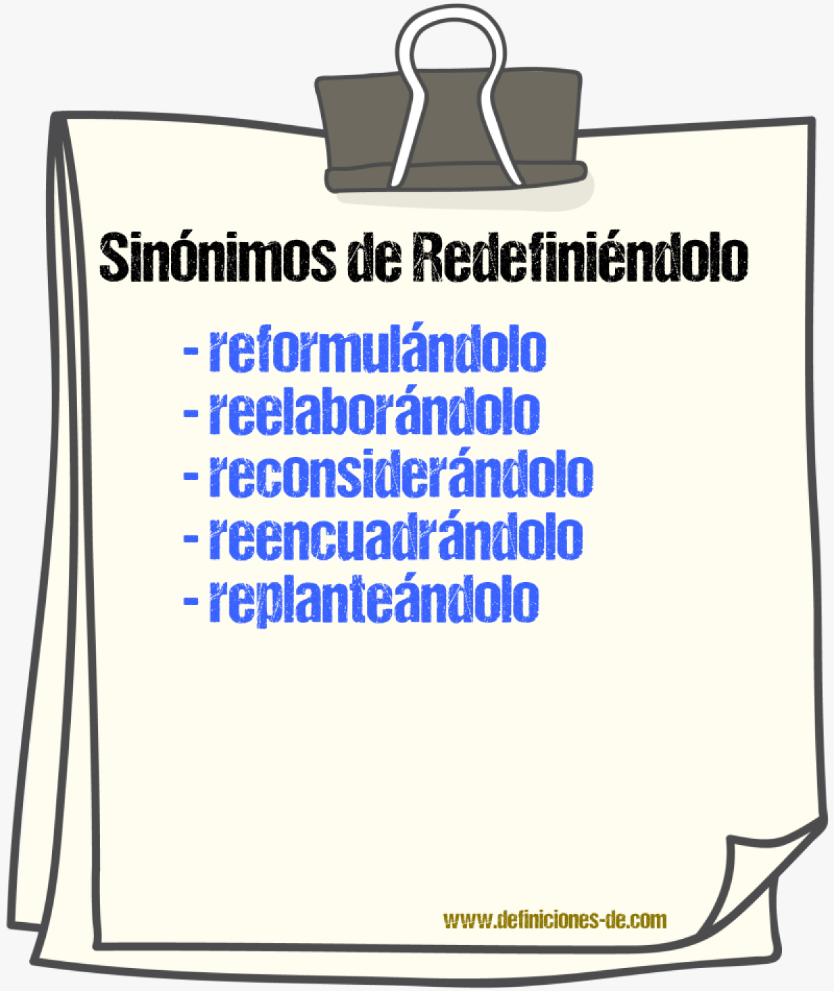 Sinónimos de redefiniéndolo