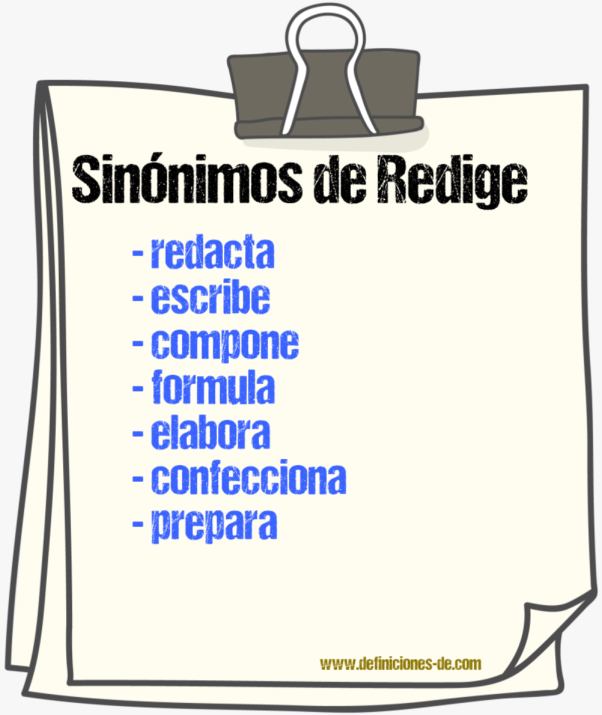 Sinónimos de redige