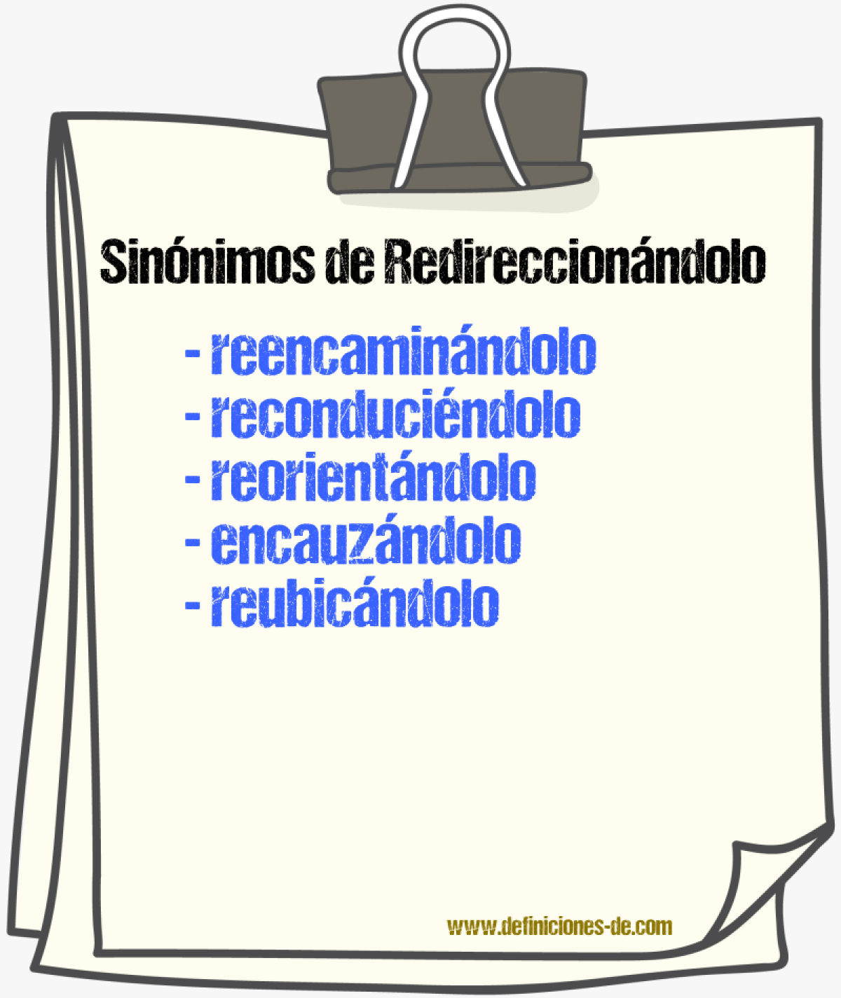 Sinónimos de redireccionándolo