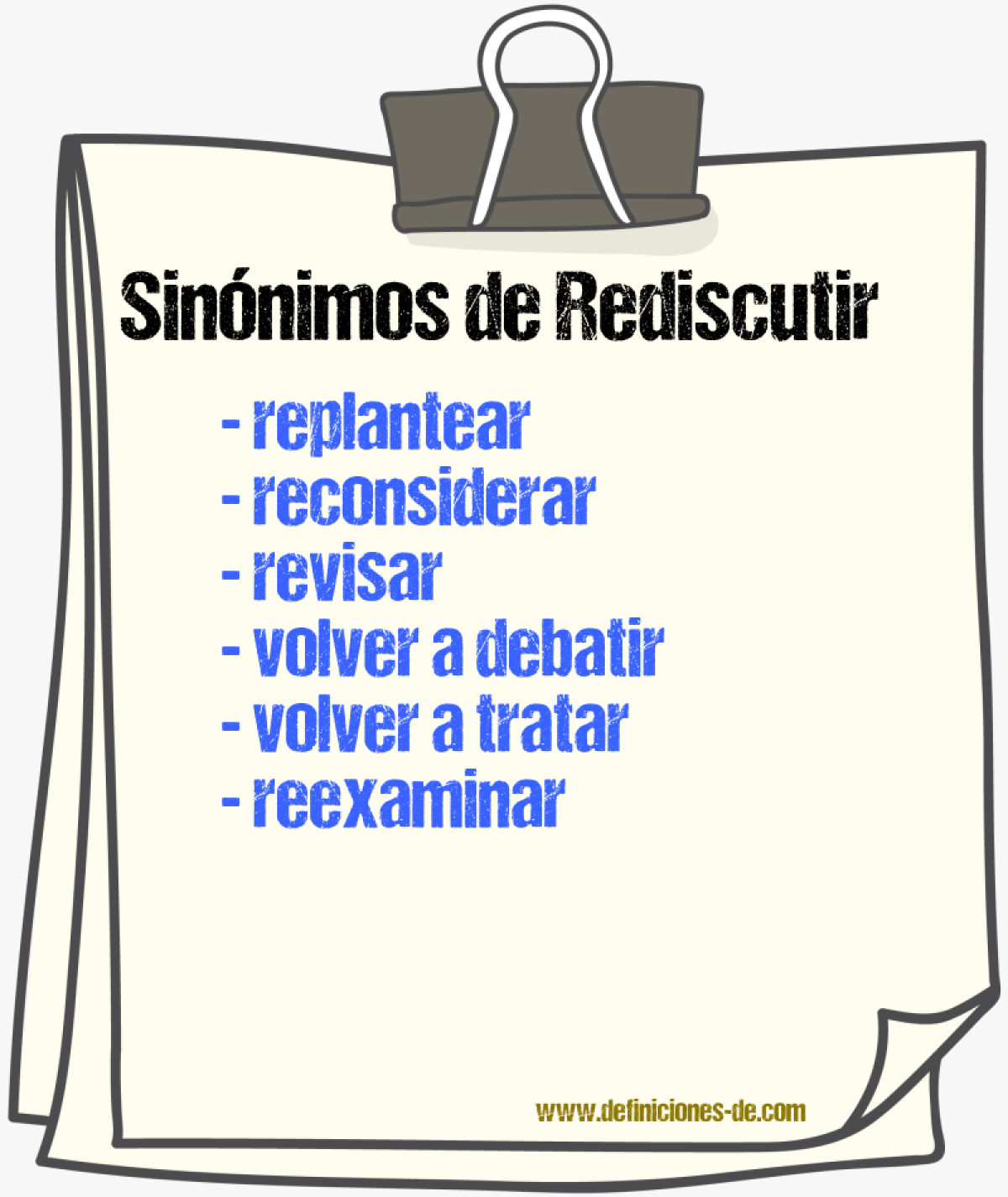 Sinónimos de rediscutir