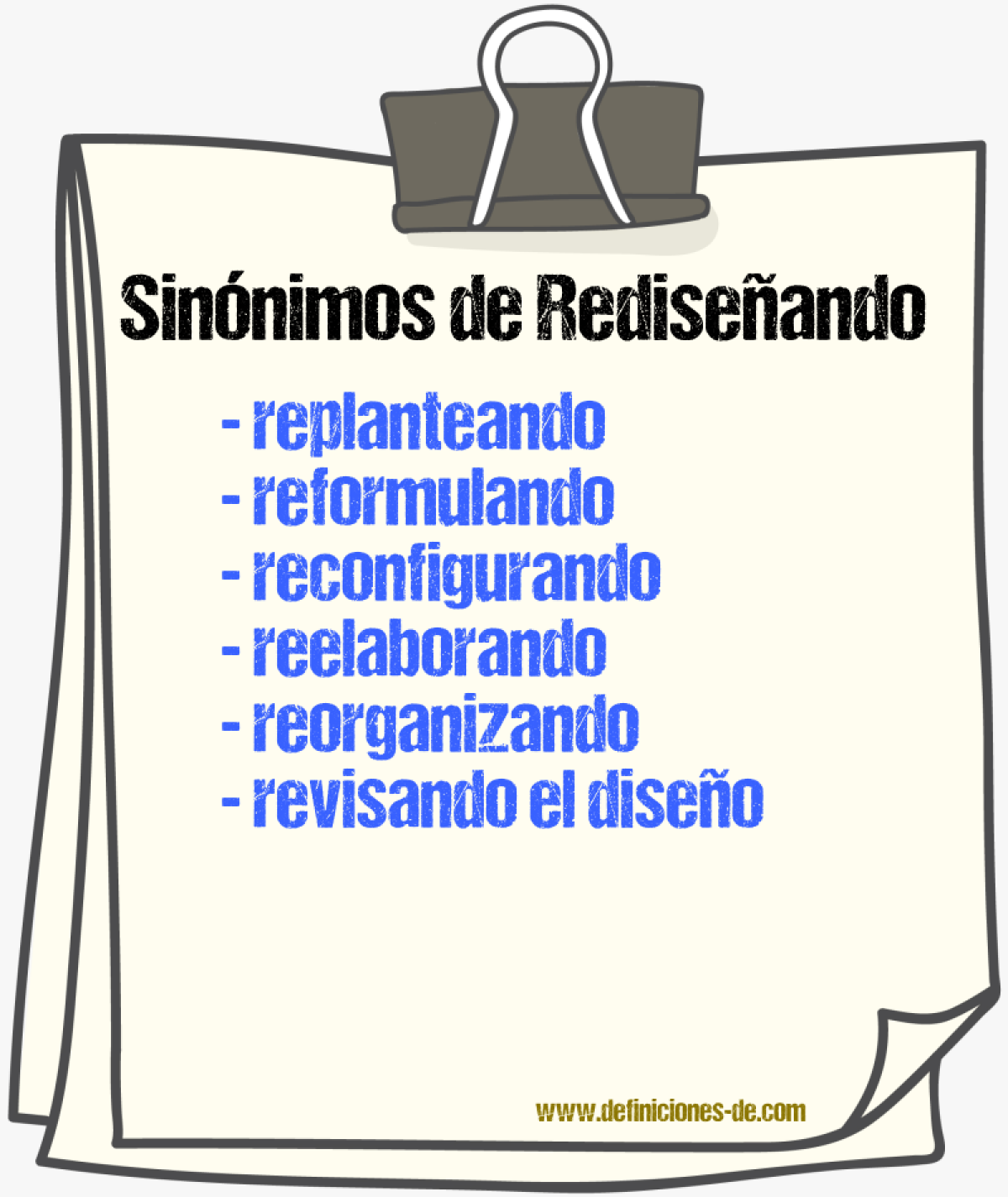 Sinónimos de rediseñando
