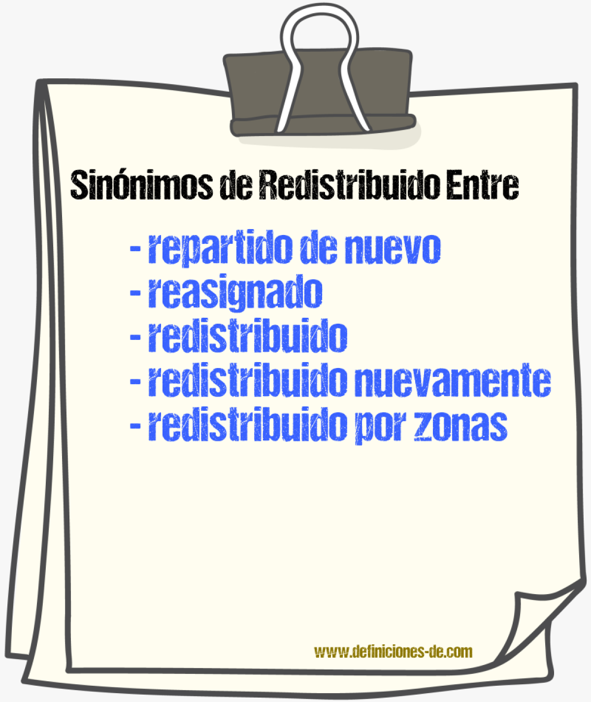 Sinónimos de redistribuido entre