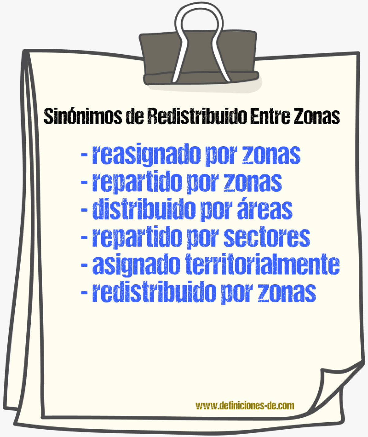 Sinónimos de redistribuido entre zonas