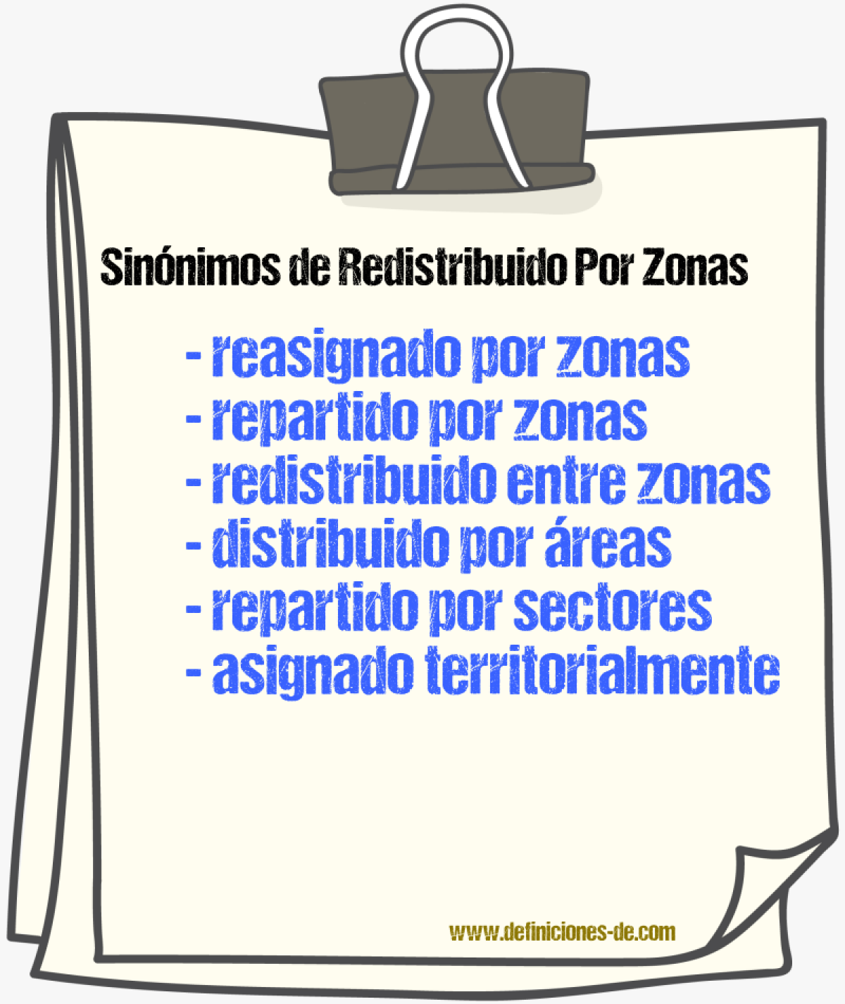 Sinónimos de redistribuido por zonas
