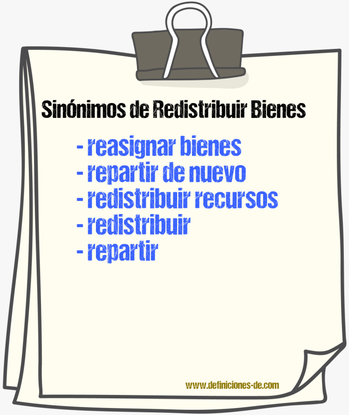 Sinónimos de redistribuir bienes