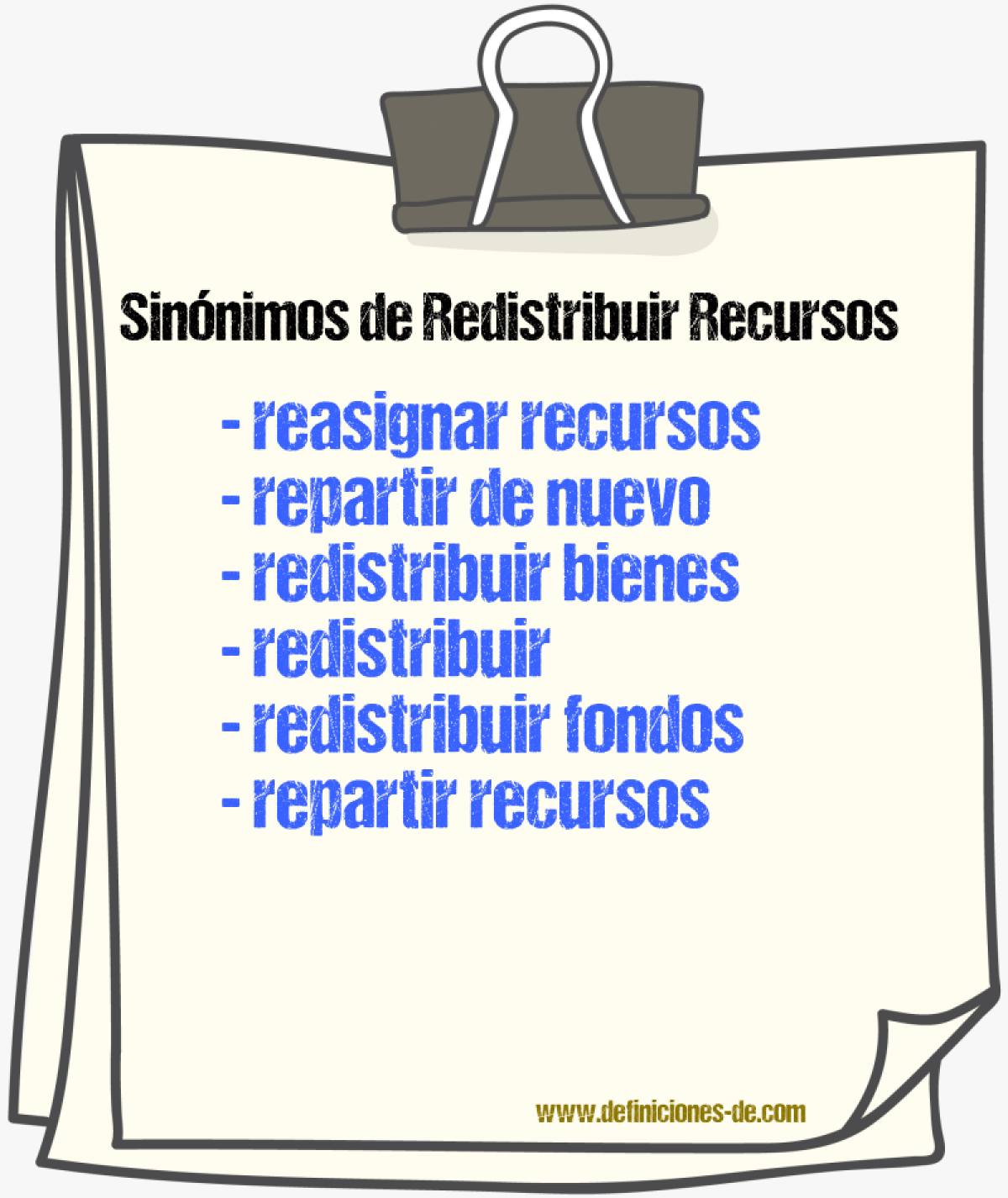 Sinónimos de redistribuir recursos