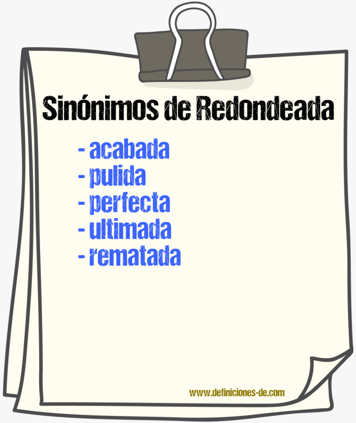 Sinónimos de redondeada