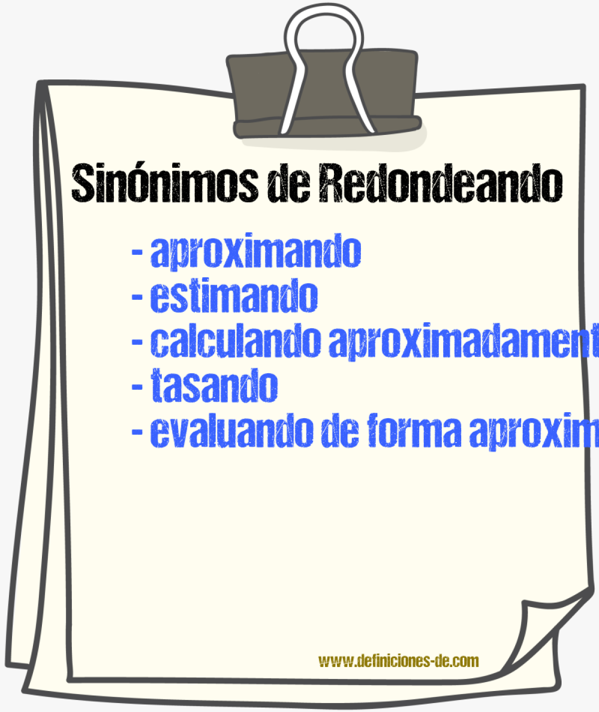 Sinónimos de redondeando