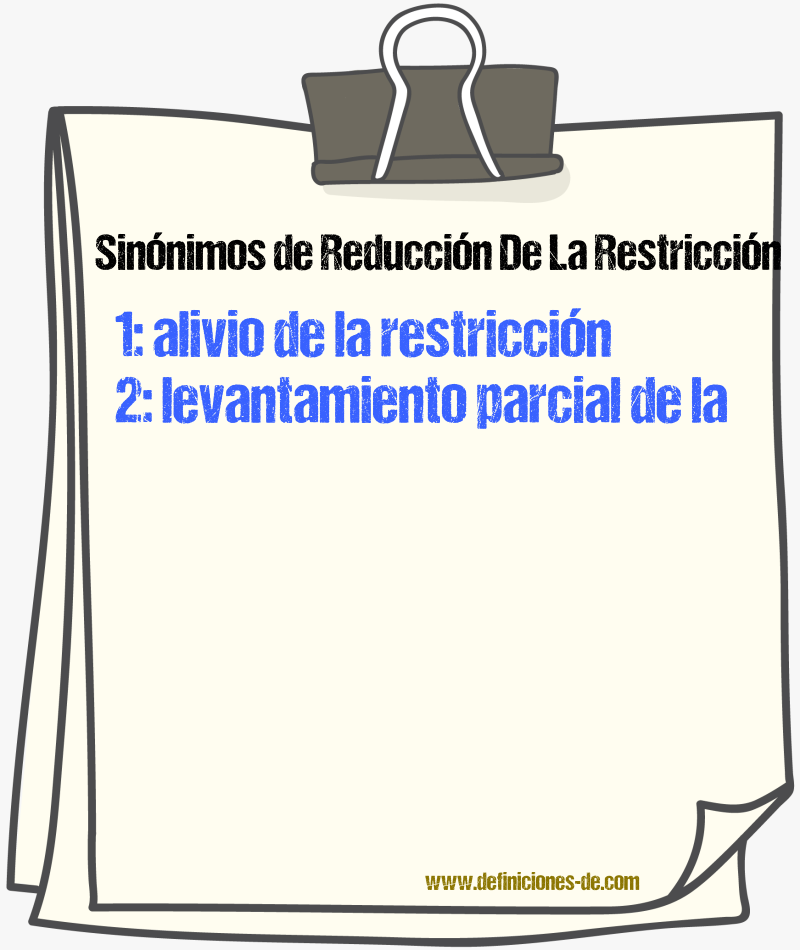 Sinónimos de reducción de la restricción