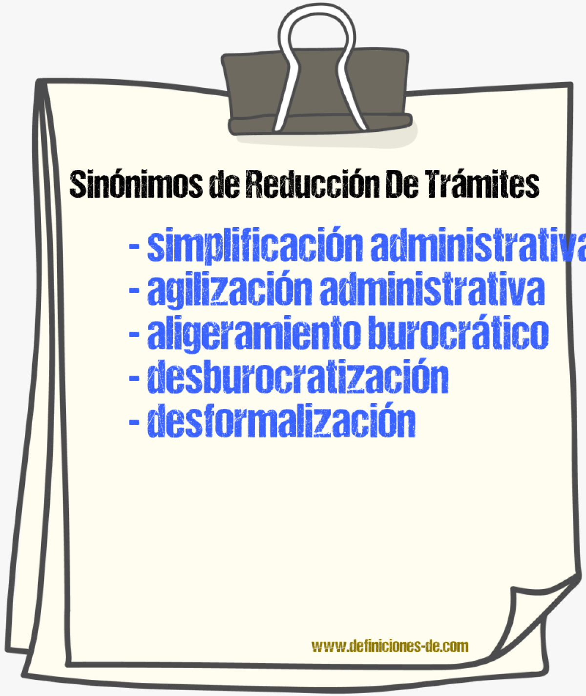Sinónimos de reducción de trámites