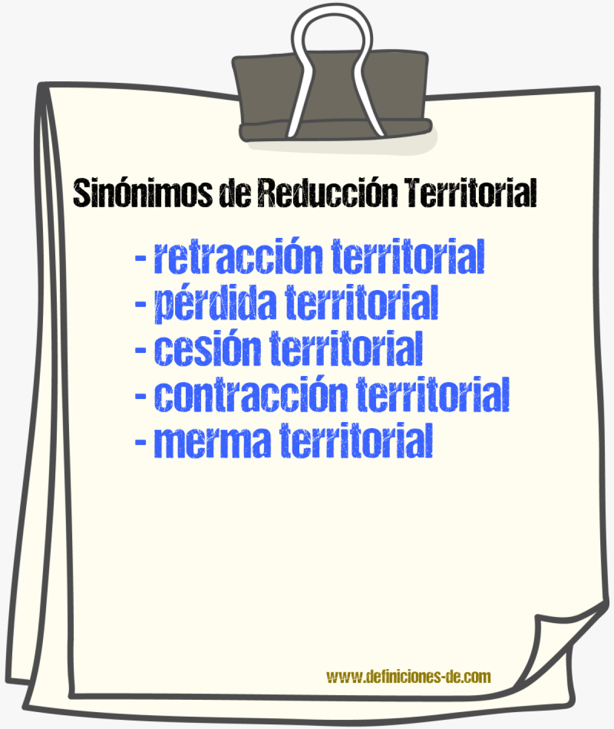 Sinónimos de reducción territorial
