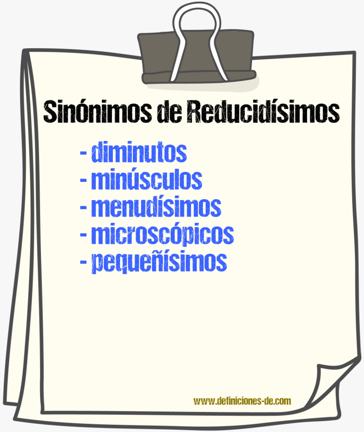 Sinónimos de reducidísimos