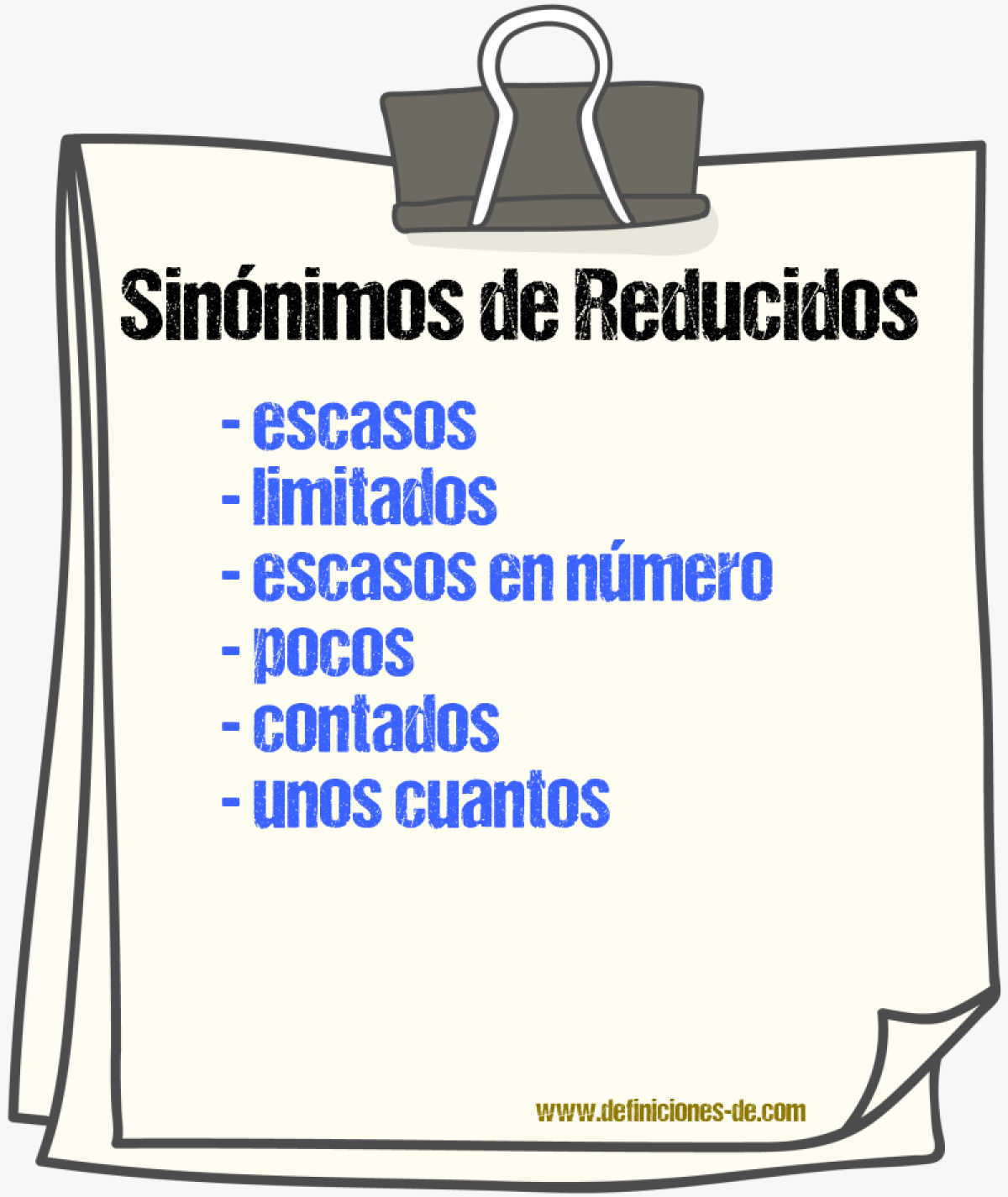 Sinónimos de reducidos